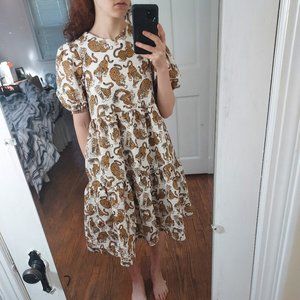 KENZO TIGER PRINT BABYDOLL DRESS